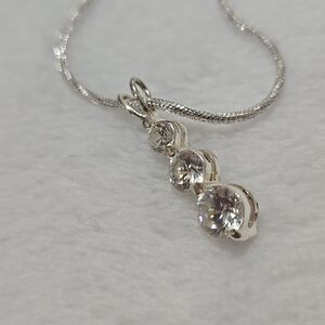 Sterling Silver Crystal Pendant Necklace